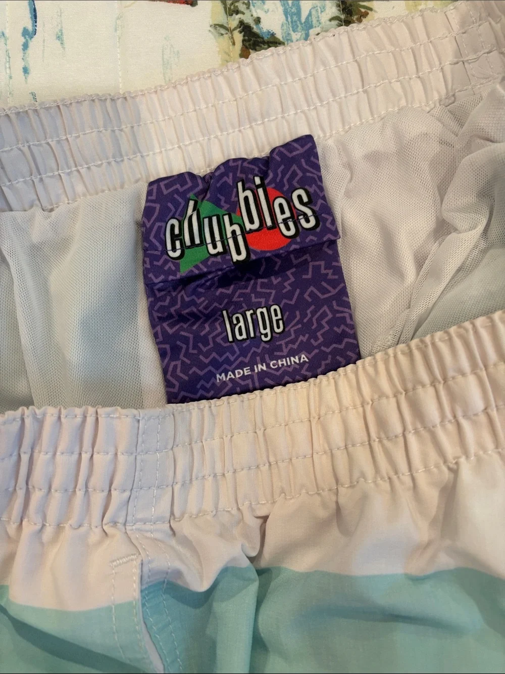 chubbies Striped Pastel Swim Trunks in Mint, Peach, Coral, Lavender